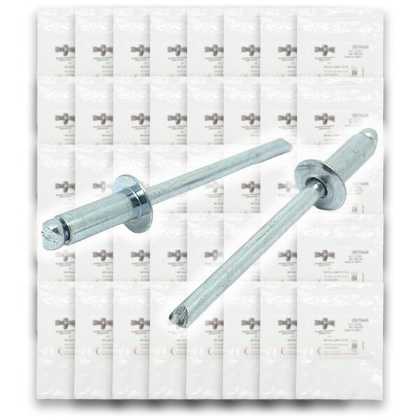 Boltsandnuts.Com Dome Head Blind Pop Rivets Steel/Steel Mandrel Zinc Clear Assortment - 2035 PCS Assortment Kit #367 - main